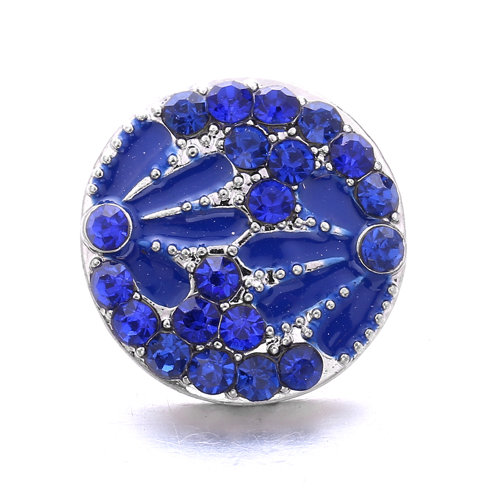 5pcs/lot Snap Jewelry Blue Crystal 18mm Snap Buttons Flower Cat Owl Fish Dolphin Cross Snaps Fit 20mm 18mm Snap Bracelet Bangles