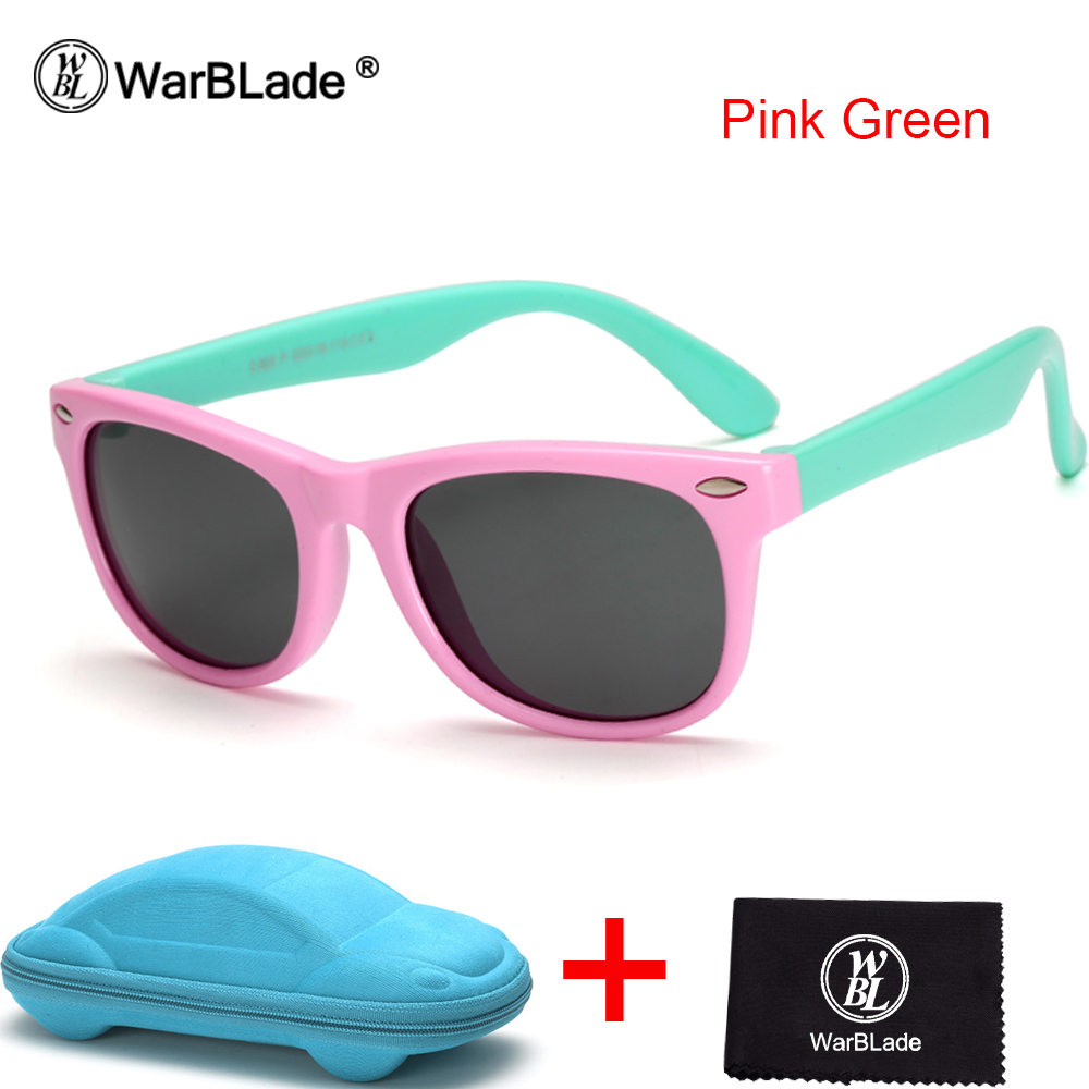 WarBLade TR90 Flexible Kids Sunglasses Polarized Child Baby Safety Coating Sun Glasses UV400 Eyewear Shades Infant With Case