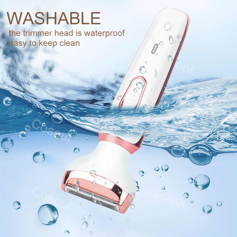 4 in 1 Electric Razor Women Lady Shaver Body Hair Trimmer for Armpit Bikini Arm Leg Face Mustache Portable Painless F624-35