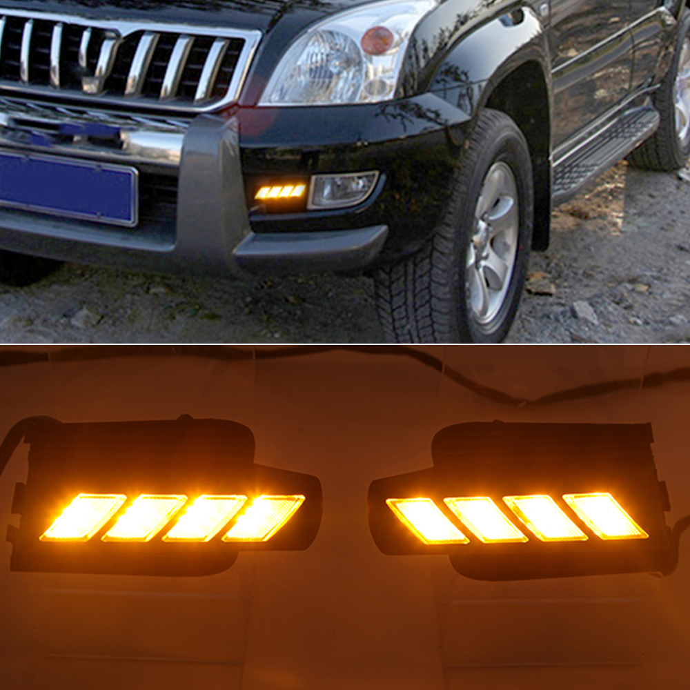 For Toyota Prado Land cruiser LC120 FJ120 2003 2004 2005 2006 2007 2008 2009 DRL LED Daytime Running Light Turn Signal Fog lamp