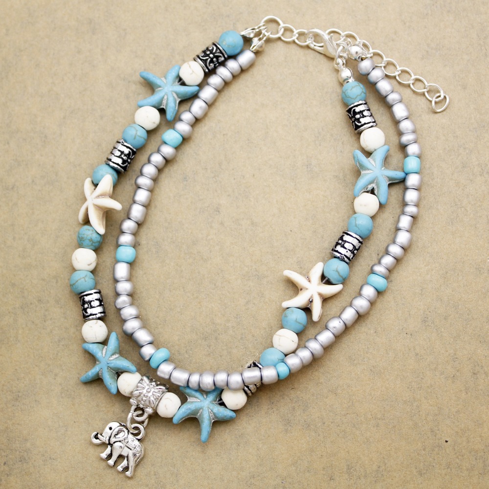 Elephant African Hindu Ganesha Stretch Animal Chain Charms Beaded Bracelet Bangles For Women Heart Cuff Indian Pulseiras Jewelry