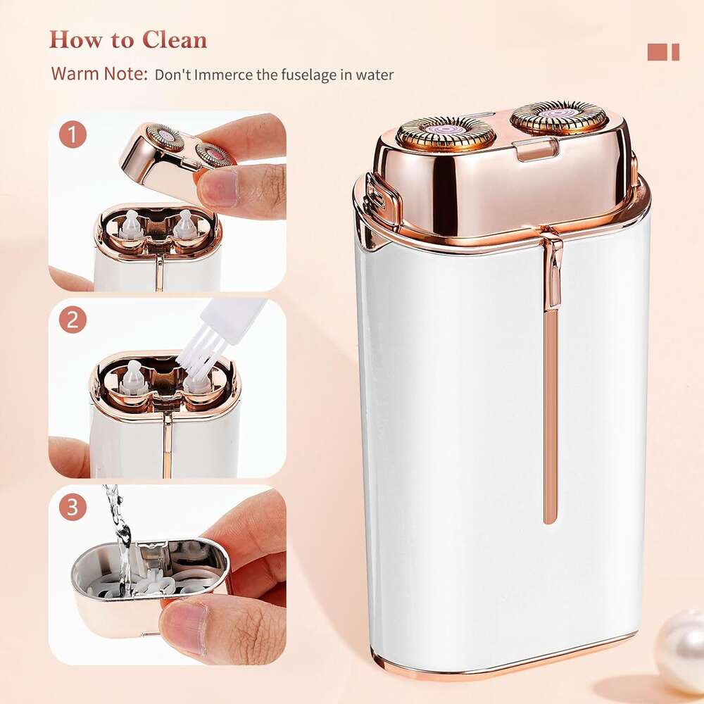 Women's Floating Double Blade Hair Remover Sensitive Areas Electric Shaver Epilator Tool New in Care F624-36