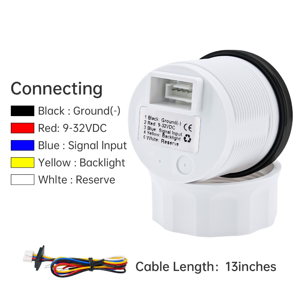 New 52mm Fuel Level Meter 0-190ohm 240-33ohm Fuel Tank Gauge For Marine Boat Car 7 Color Backlight 12V 24V Fuel Level Indicator