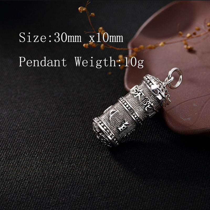 S925 Sterling Silver Amy Buddha cylinder Locket Pendants Buddhist Amulets Gawu Memorial Men Women Storage Necklace Jewelry