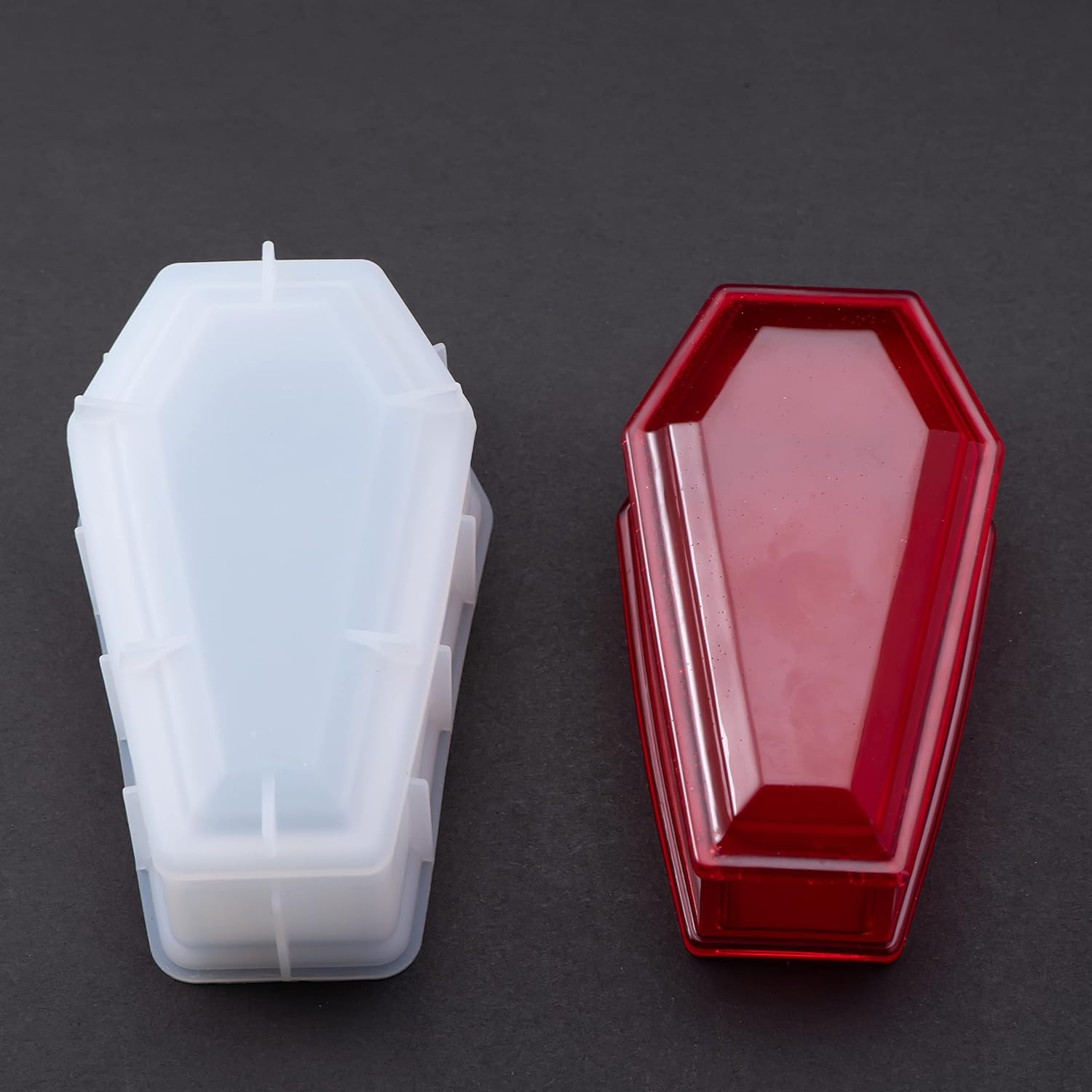 Halloween Resin Silicone Molds, Resin Coffin Molds Storage Box Molds, Halloween Decorative Casting Mold for Halloween Theme DIY