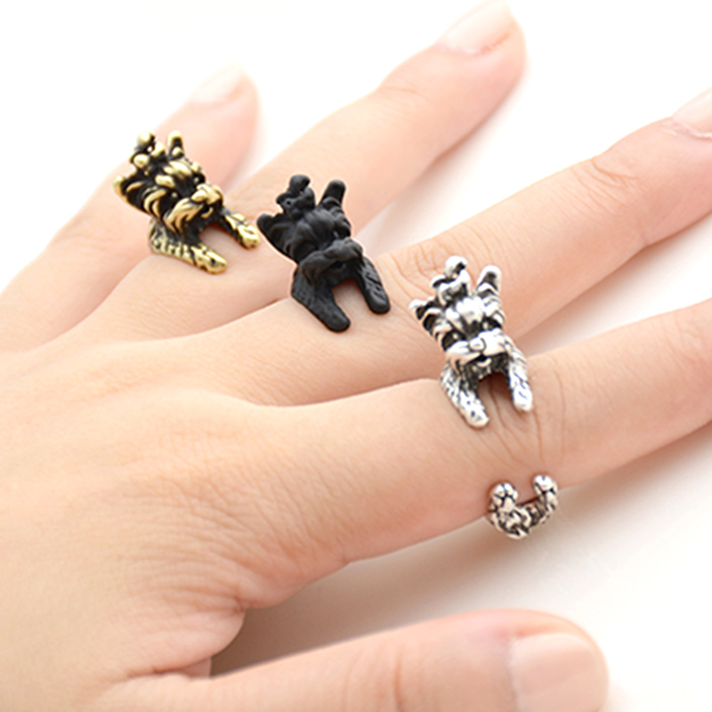 New Vintage Boho French Bulldog&Boston&Labrador Anel Men Love Pet Ring Hippie Cute Aniamls Rings For Women Jewelry Bijoux Femme