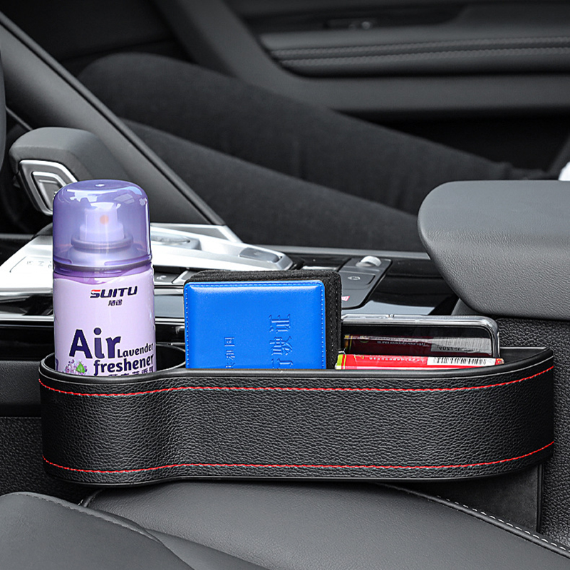 Leather Gap Storage Box For Car Seat Crevice Storage Box Vehicle Organizer Bag Stowing Tidying Automotive Interior Accessories