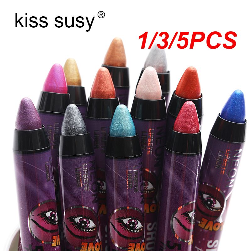 1/3/5PCS In 1 Glitter Eyeshadow Lipstick Pencil Stick Waterproof Pearl Silkworm Eye Shadow Pen Long-lasting Eyeshadow Make Up