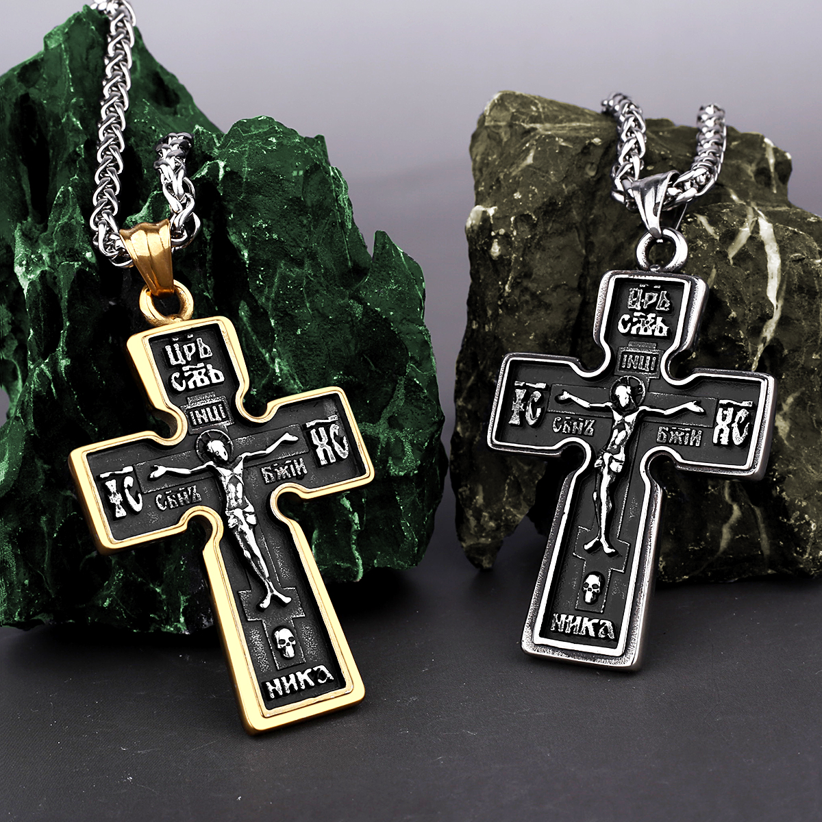 316L Titanium Steel Jesus Christ Cross Men's Pendant Necklace Religious Believers High Quality Jewelry Gift Wholesale