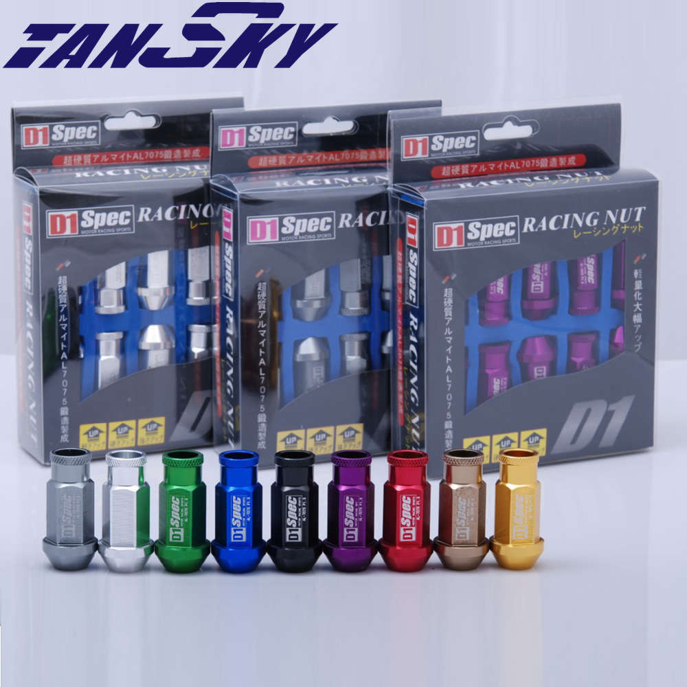 D1spec Racing jdm Billet Aluminium Car Wheels Rims Wheel Lug Nuts M12X1.5 Or M12X1.25, L:52mm 20PCS/SET 650NUTS-L