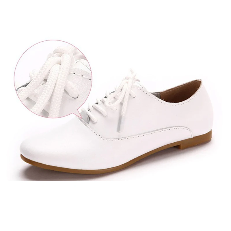 YAERNI Spring women oxford shoes ballerina flats shoes women genuine leather shoes moccasins lace up loafers white 051
