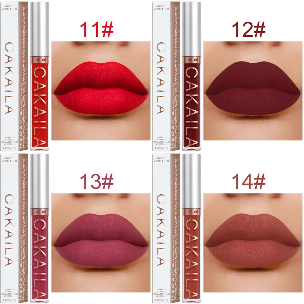 18 Color Lipstick Matte Non-stick Cup Waterproof Lip Gloss 240621