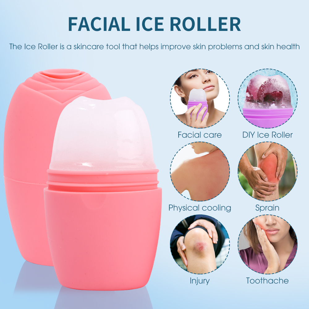 Silicone Face Eyes Ice Roller Anti-Wrinkles Reduce Dark Circles Edema Shrink Pores Tighten Skin Facial Care Beauty Massager Tool