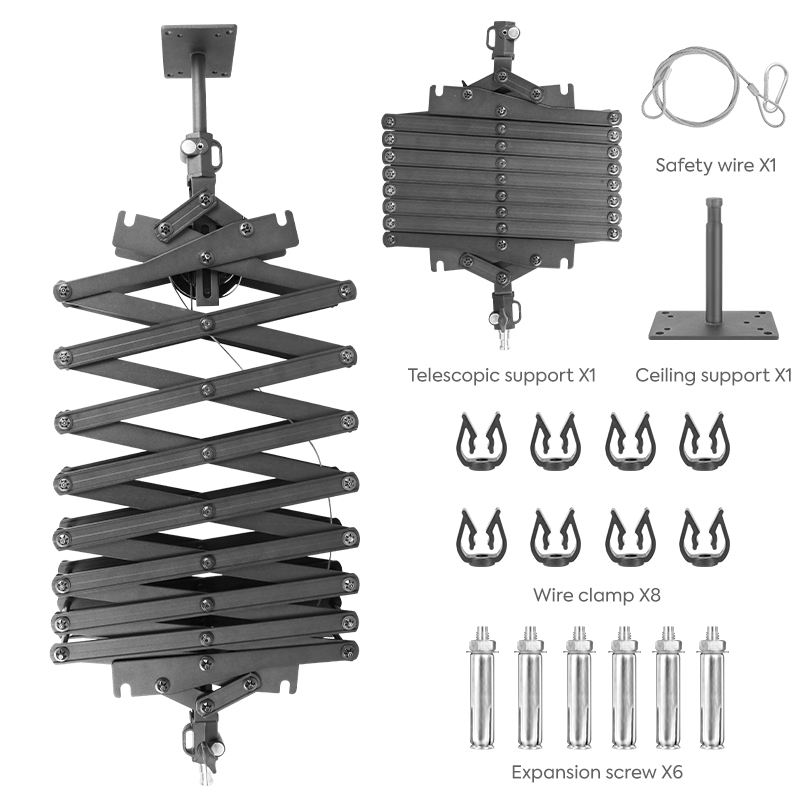 Max Length 78in/200cm Adjustable Photo Studio Wall Mount Boom Arm Bracket Ceiling Install For Ring Light Flash Photography Stand