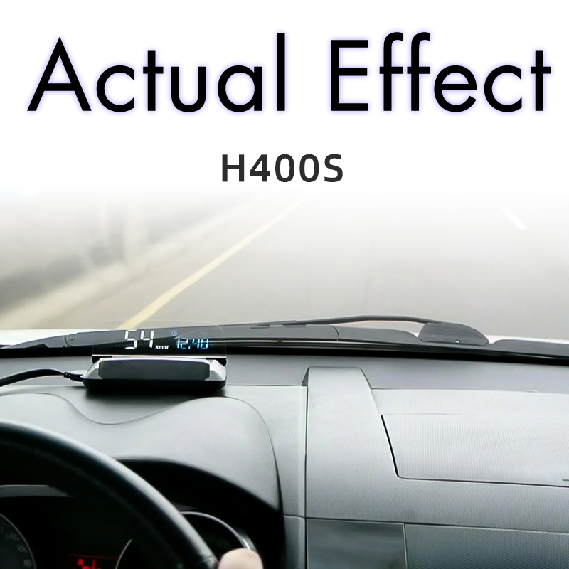 H400S Head-Up Display Universal HUD Driving Computer OBD Speed Projector Fuel Mileage Alarm Car Accessories