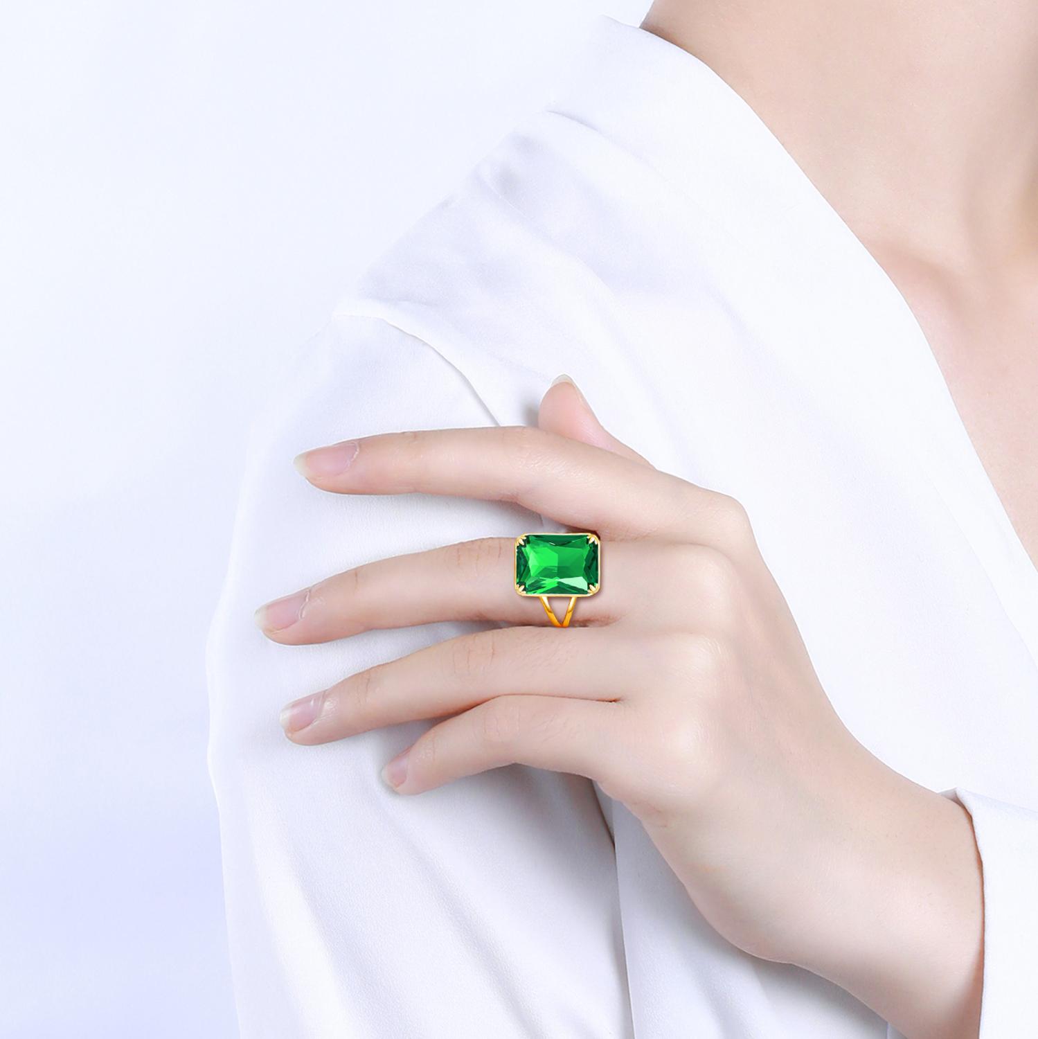 Szjinao Luxury Emerald Ring for Women Gemstones Wedding Rings Gold 14K Cocktail Engagement Silver 925 Jewelry Christmas Gift Hot