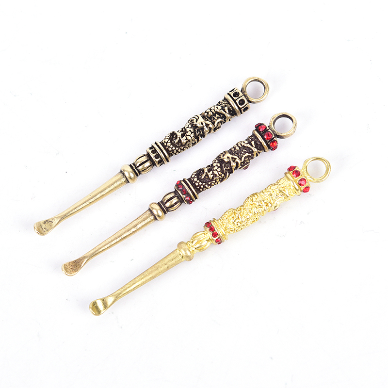 Pure Copper Ear Pick Gold Filled Necklace Spiral Design Picks Earpicks Earwax Spoons Cleaner Removal Tools Supplies