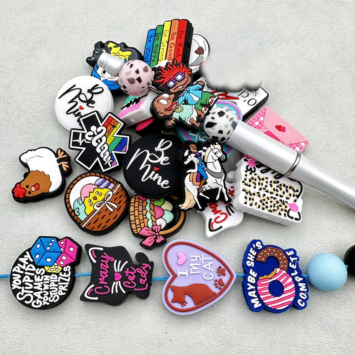 10PCS Silicone Beads Wholesale New Focal Beads Baby Pendant Beads DIY String Pen Nipple Chain Jewelry Accessories New Year