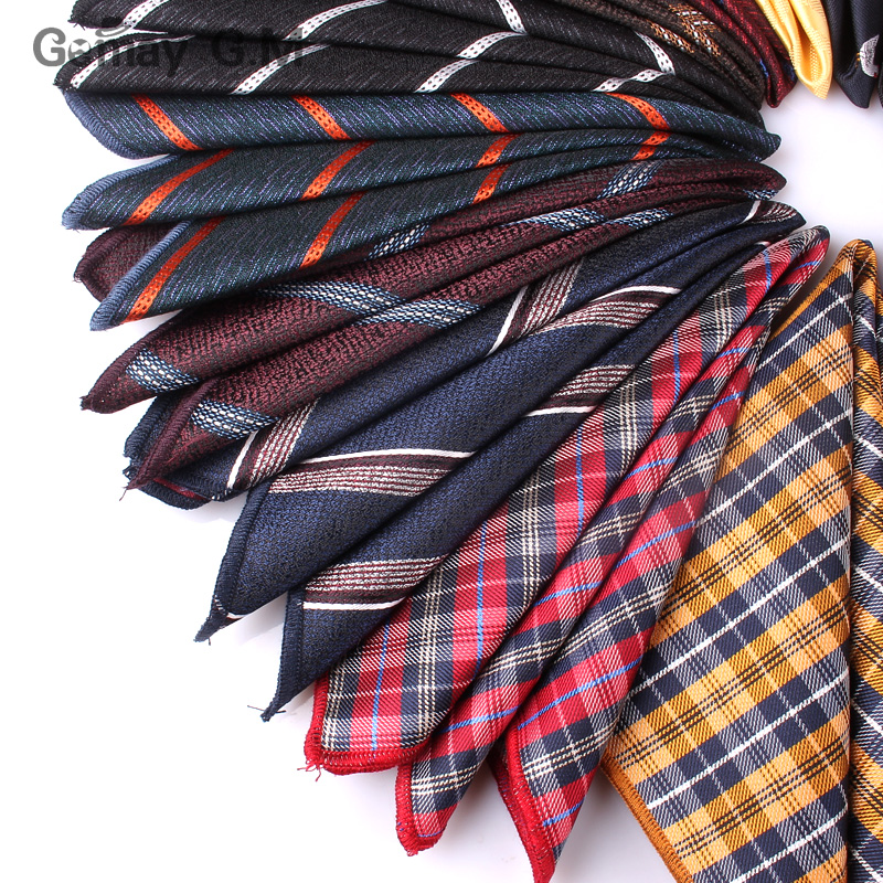 Polyester Handkerchief Striped Pocket Square For Wedding 24cm*24cm Hankies For Men Brand Suits Pocket Towel Hanky