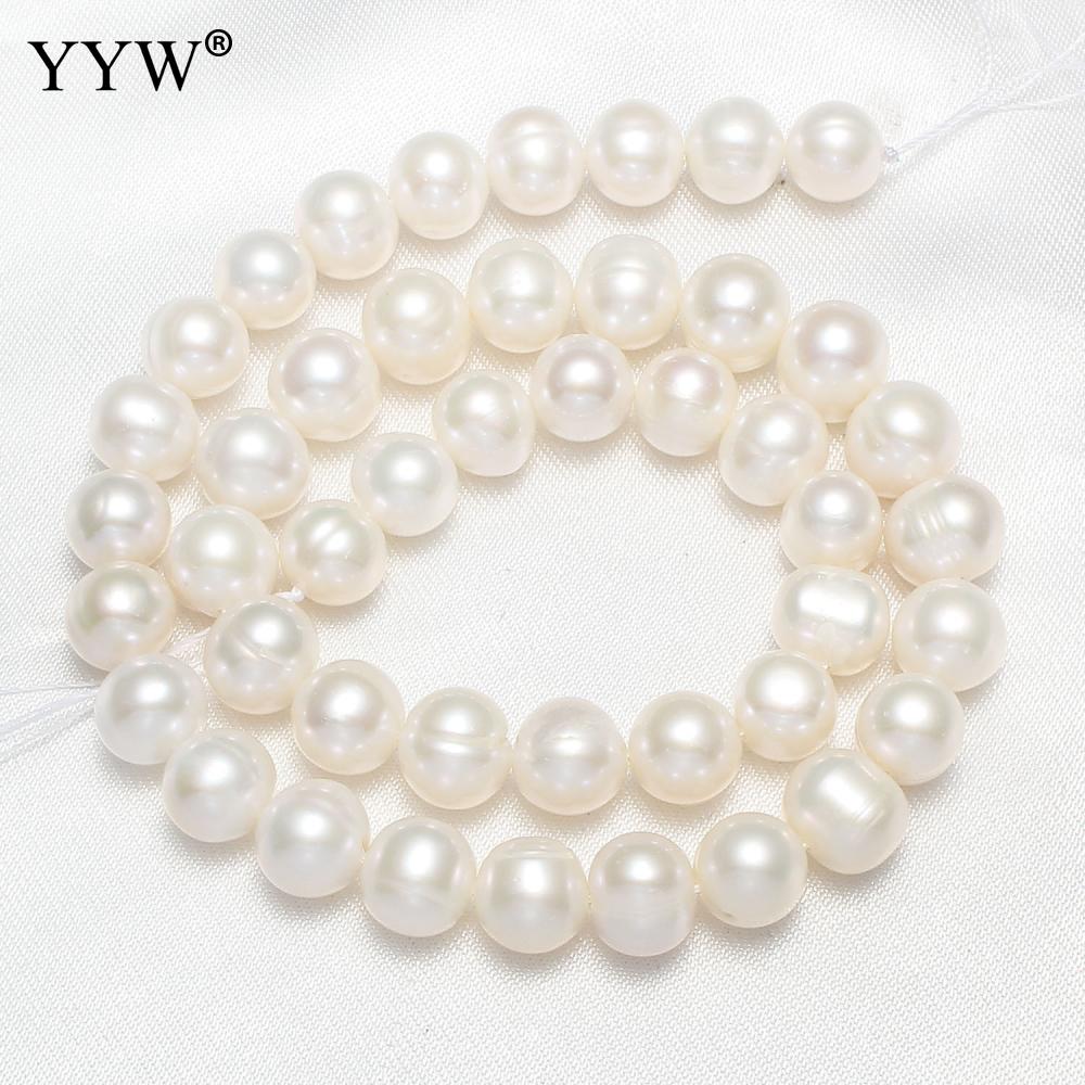 Cultured Baroque Freshwater Pearl Beads 8-10mm Big Loose Natural Beads Jewelry Making White Beige 15.3" Pearl Necklace Bracelet