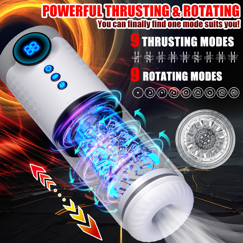 Automatic Sucking Thrusting Rotating Male Masturbator Cup Pocket Pussy Vagina Blowjob Stroker With Voice Pocket Pussy Sex Toys