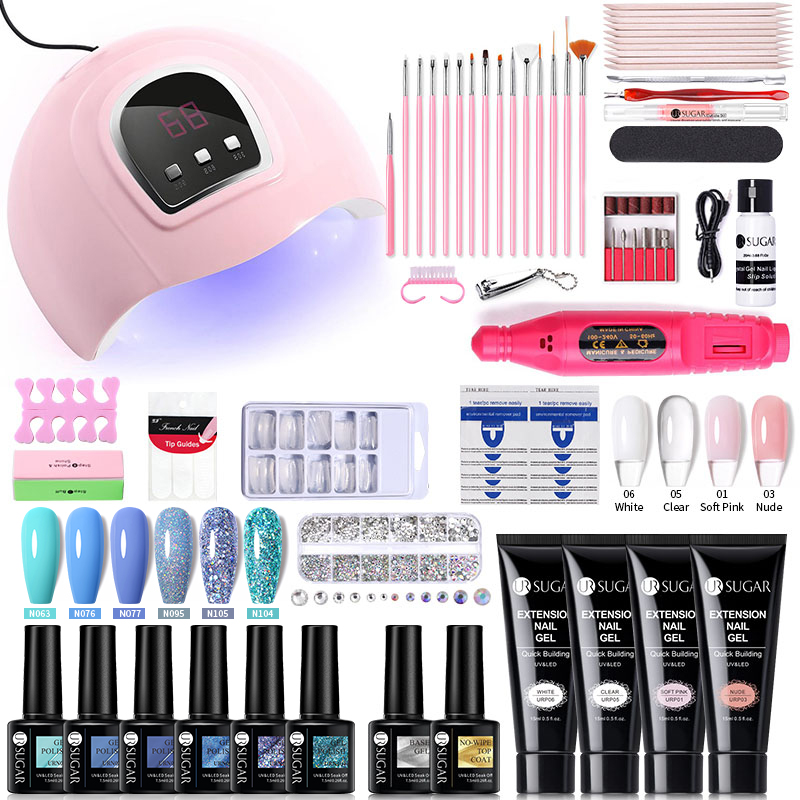 UR SUGAR 29PCS Set Nail Tool Kit Semi Permanent Soak Off UV/LED Gel Varnish Nail Art Manicure Base Matte Top Coat Vernish