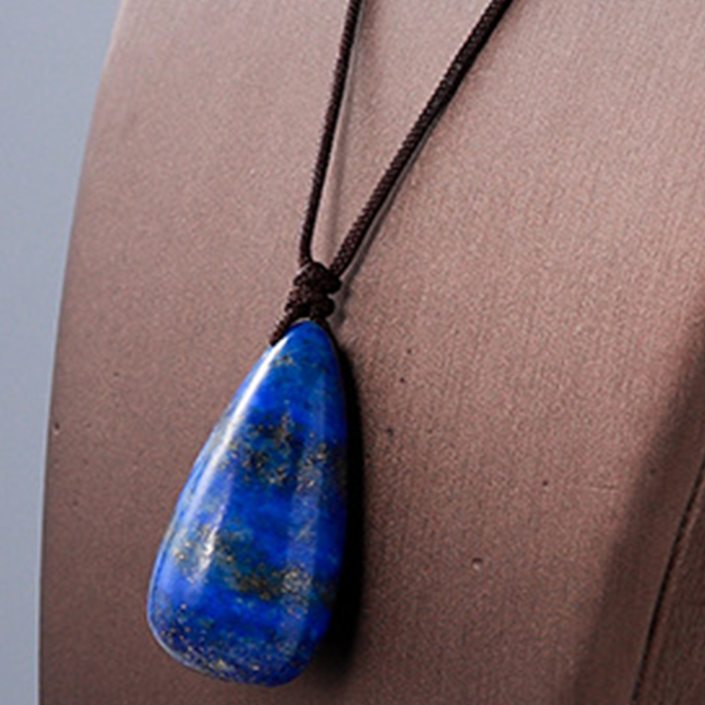 Natural Lapis Lazuli Polished Rough Tumbled Stone Pendants Chakra Energy Gem Reiki Healing Crystal Charms Necklaces