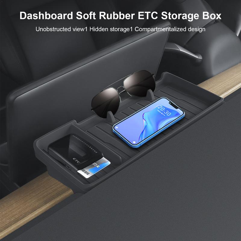 For Tesla Model 3 Y ETC Bracket Tray Behind Screen Storage Box Dashboard Organizer Tissue Holder Phone Bracket car Accessories
