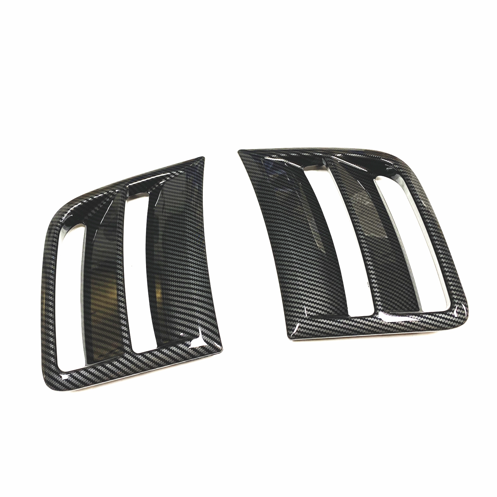 For Subaru Impreza WRX ST/WRX 2009-2014 Carbon Fiber Look/Gloss Black Fender Intake Frame Trim Front Bumper Side Air Vent Cover