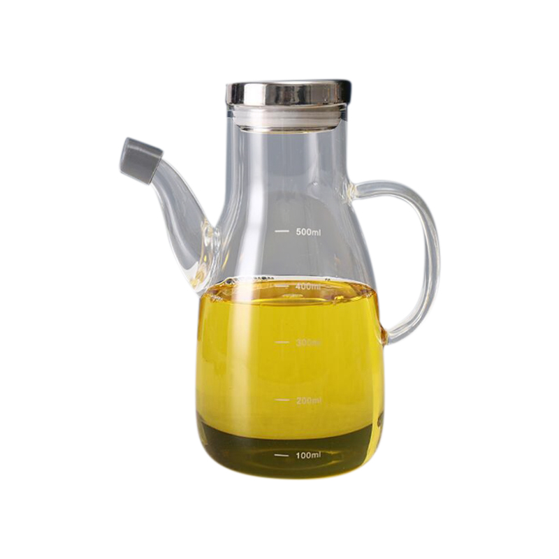 High Borosilicate Olive Pot Dispenser Can Cruet Vinegar Bottles Cooking Oil Glass Bottle