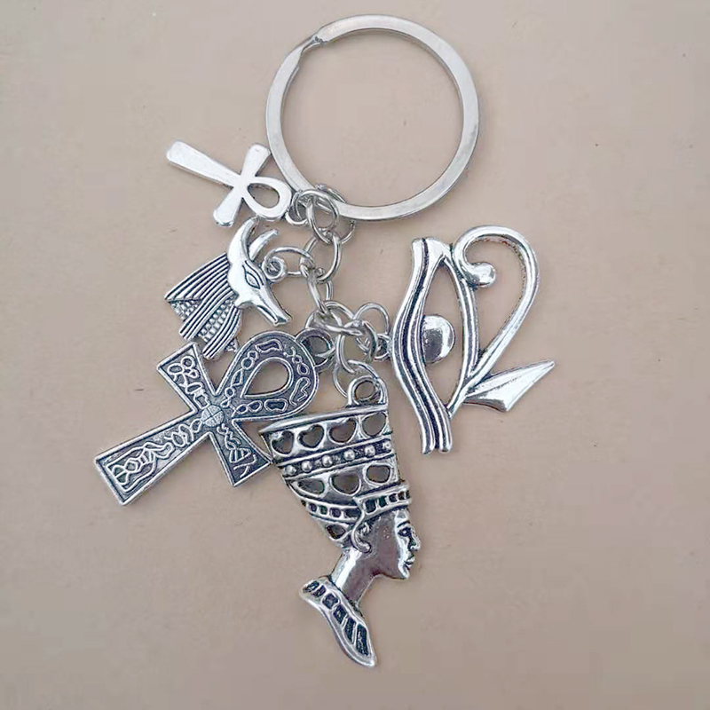 Egypt Egyptian Amulet Keychains Women Jewelry Accessories Ankh Charms Chain Wedding Souvenir Gift for Guest Kids Personalized