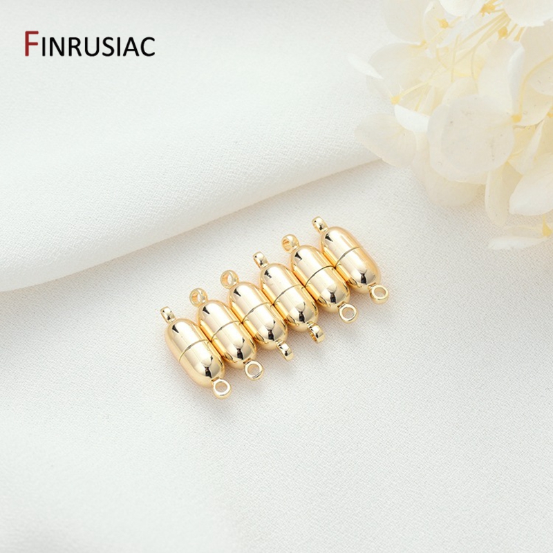 3 Types 14k Real Gold Plated Spherical Candy Shaped Magnetic Clasps For DIY Bracelets,Necklaces Jewelry Making Materials
