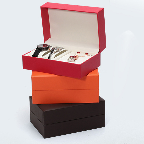 1piece PU Wrist Watch Box Holder Organizer Storage Case Earring Necklace Ring Jewelry Display Container for Travel Exhibitors