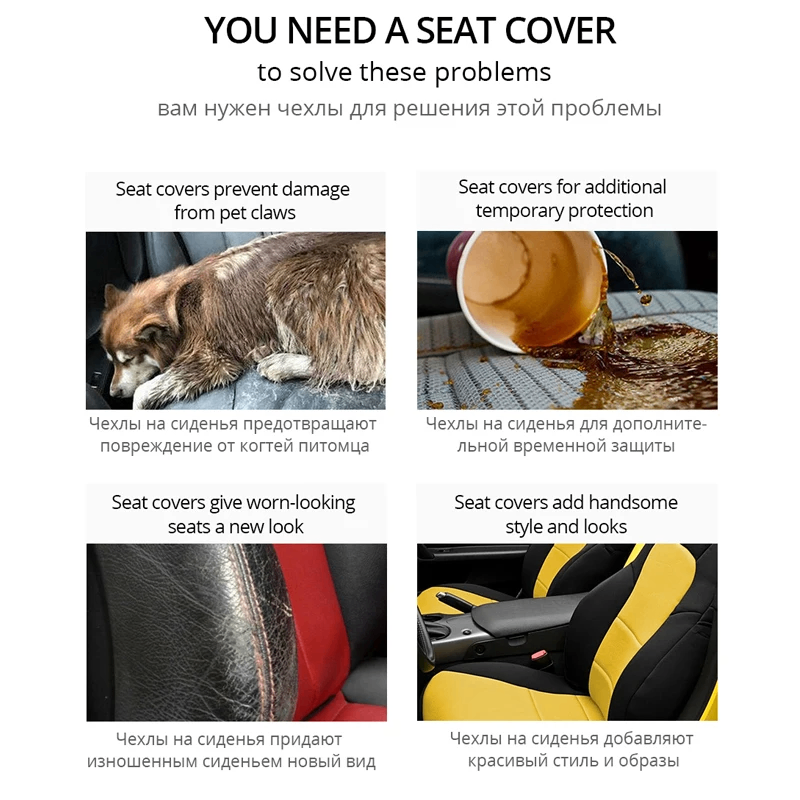 Universal PU Leather Car Front Seat Covers High Back Bucket Seat Cover Fit Most Cars, Trucks, SUVS, 2 PCS Auto Seat Covers