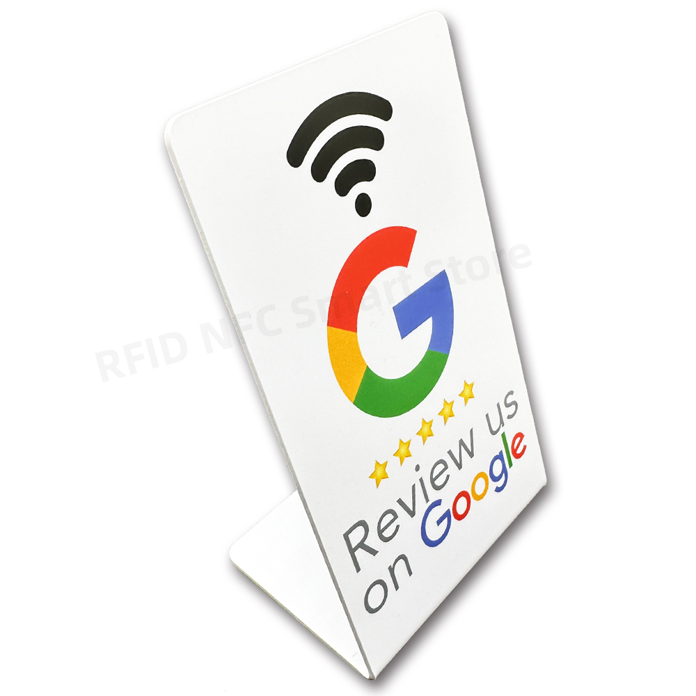 nfc stand 13.56Mhz Programmable Google Reviews NFC Stand Table NT/AG213 NFC Google Review Display nfc card personalized Custom