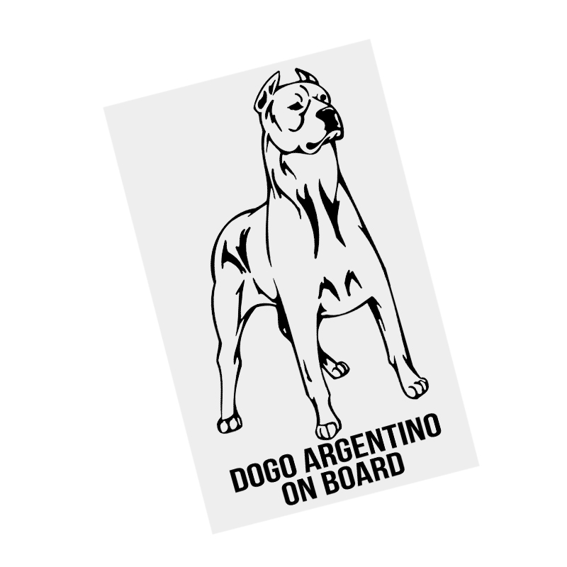 S61500# Dogo Argentino Dog On Board Black Transparent Car Sticker Vinyl Decal Waterproof Decors for Motorcycle Bumper Laptop