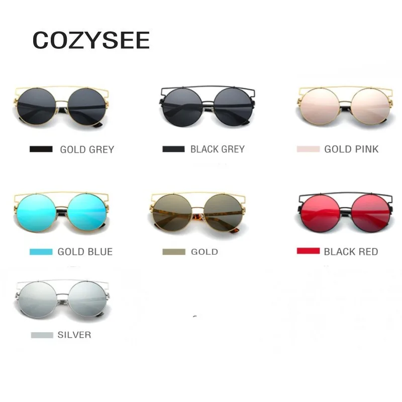 Retro Oversized Round Sunglasses Trend Metal Frames Big Round Eyewear Red Mirror Sun Glasses Female Circle Glass Brand Designer