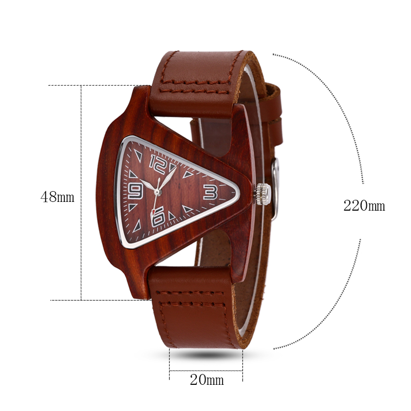 ALK Wooden Watch mens Women Bamboo wood wristwatch 2018 ladies wrist Watches triangle lady female quartz Clock dropshipping