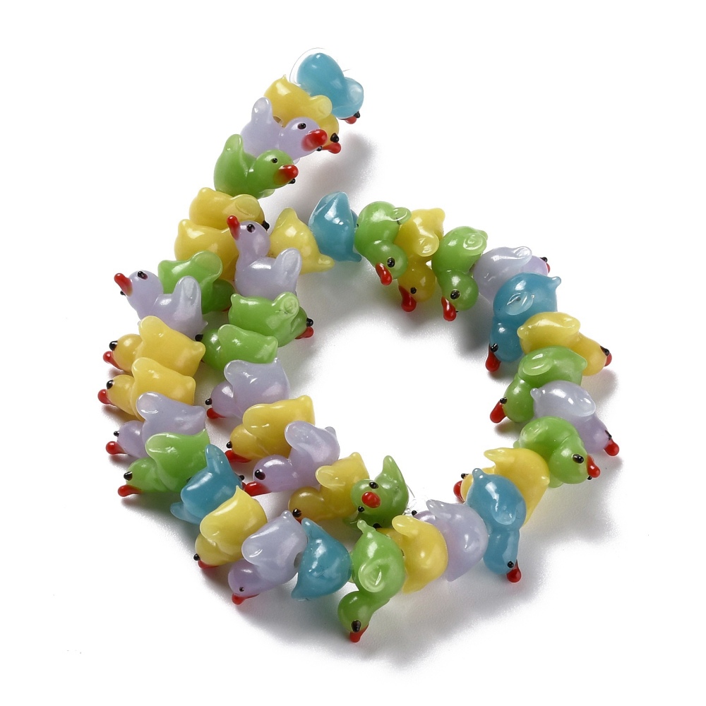1Strand Handmade Lampwork Duck Shape Beads Strands For DIY Bracelet Necklace earring jewelry making Crafts Decor Accessories