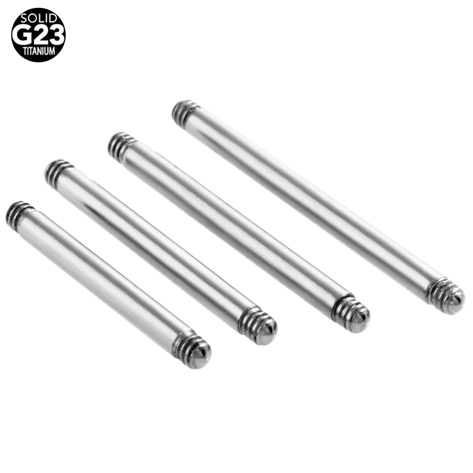 50Pcs/lot G23 Titanium Straight Barbell Ring Tongue Bar Piercing Replacement Accessories Ear Tragus Helix Bar Piercing 16G 14G