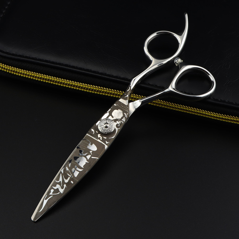 Professional JP 440c steel 6 '' Damascus stripe cut hair scissors haircut barber makas hair cutting shears hairdressing scissors