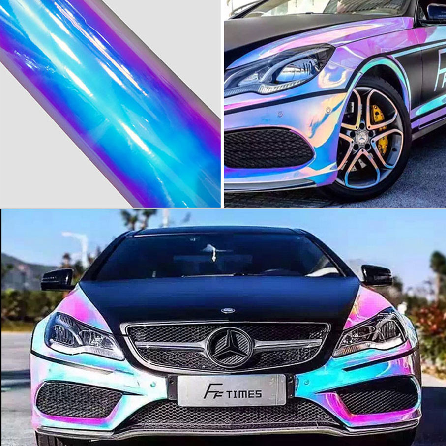 37CM/50CM Width Holographic OPAL White Chrome Vinyl Sheet Self Adhesive Vehicle Car Wrap Foil Sticker Air-Release