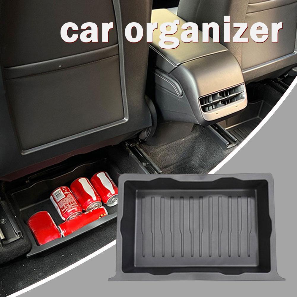 for Tesla Model Y Storage Under Seat Drawer Hidden Storage Box TPE Texture 100% Fit Unlock Car Storage Space Car Accessories