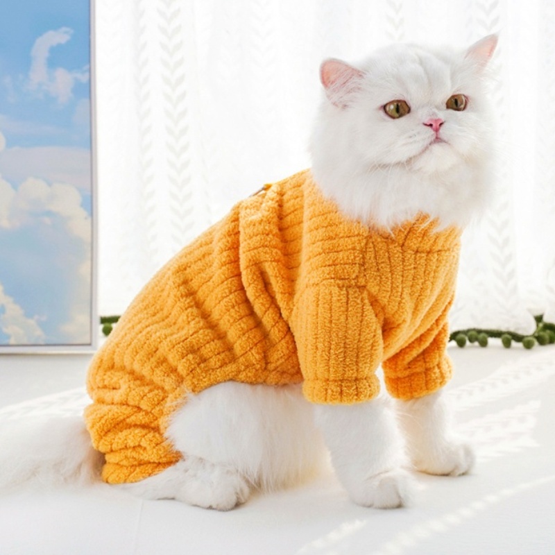 Cute Pet Plush Dog Jumpsuit Warm Soft Dog Clothes Winter Puppy Overalls Fashion Solid Cat Pajamas Pet Costumes Chihuahua Clothes