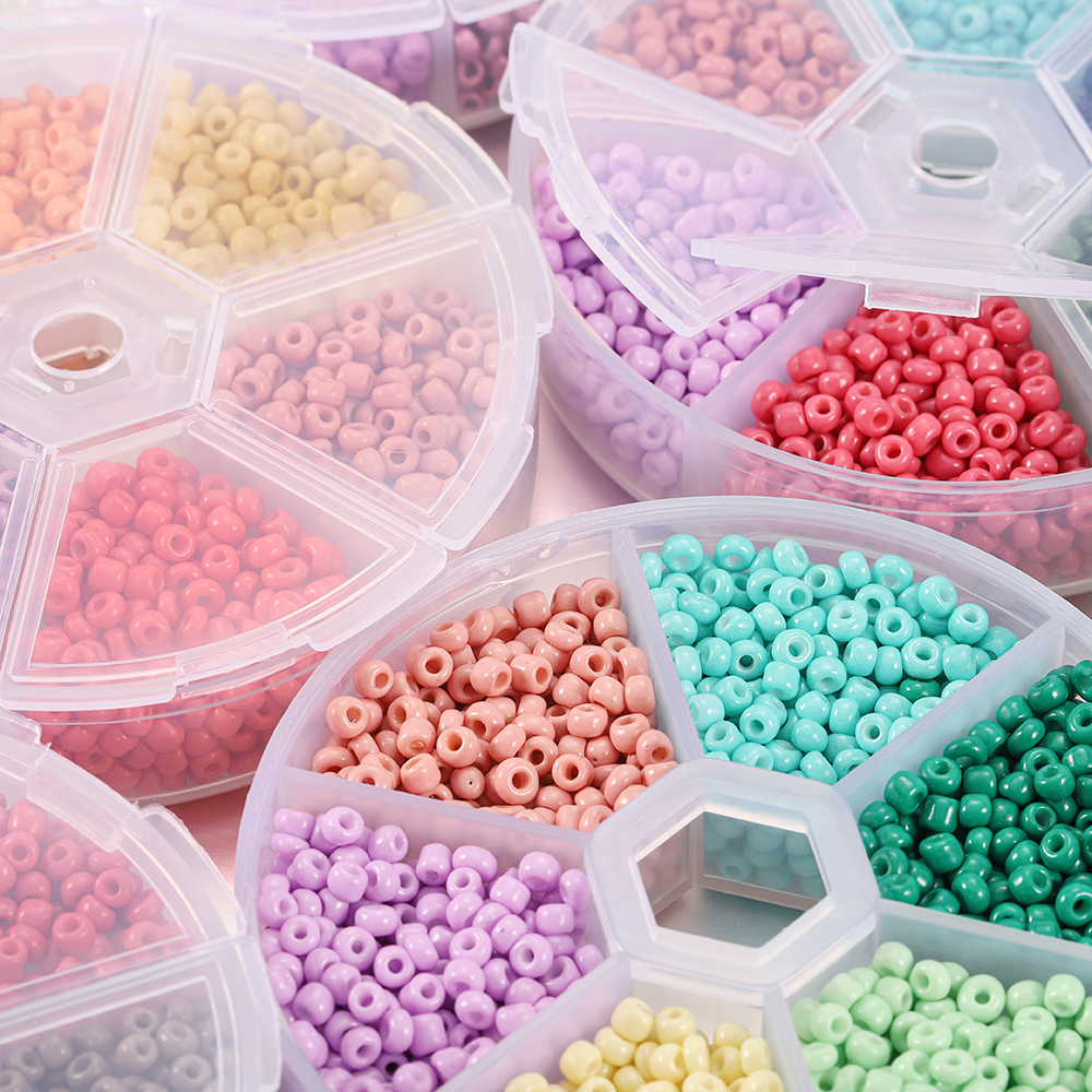 1800pcs/3mm Czech Glass Seed Beads Mixed Box Set Charm Spacer Beads For DIY Jewelry Making Necklace Crafts Accessories Making