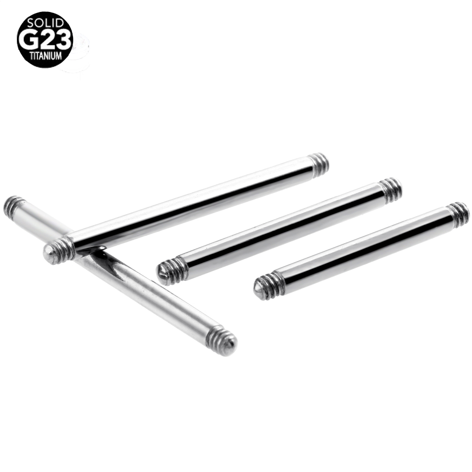 50Pcs/lot G23 Titanium Straight Barbell Ring Tongue Bar Piercing Replacement Accessories Ear Tragus Helix Bar Piercing 16G 14G