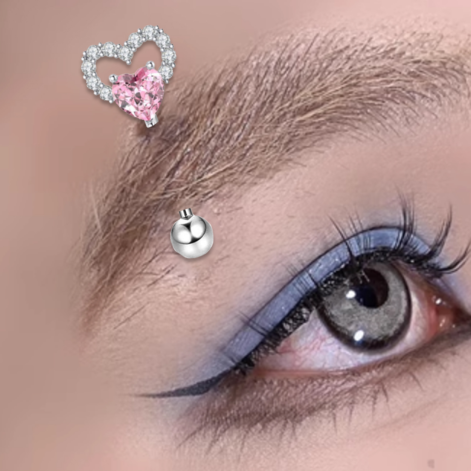 Heart Eyebrow Piercing Set Crystal Curved Barbell Piercing Flower Rook Earring Bulk Star Eyebrow Ring Color Earring