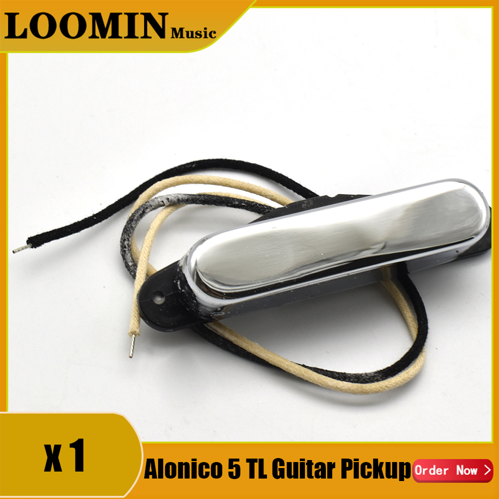 Vintage Alnico 5 Single Coil Pickup Neck Electric Guitar Pickup Chrome TL Guitar Parts-Warm Sound
