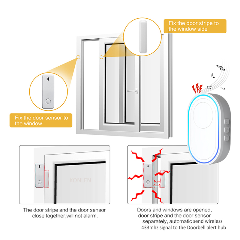 Smart Life WIFI Door Sensor Tuya Window Open Ring Bell Alarm Detector Magnetic Contact Chime Burglar Entry Alert Home Security