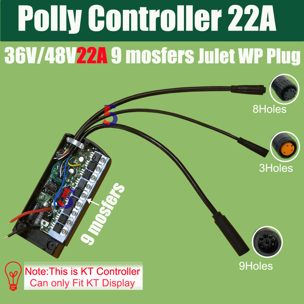 Ebike Hailong Controller 36V 48V 250W 350W 500W Polly Battery Controller 15A 22A Julet Waterproof plug 1-2/1-4 9pins Motor Cable